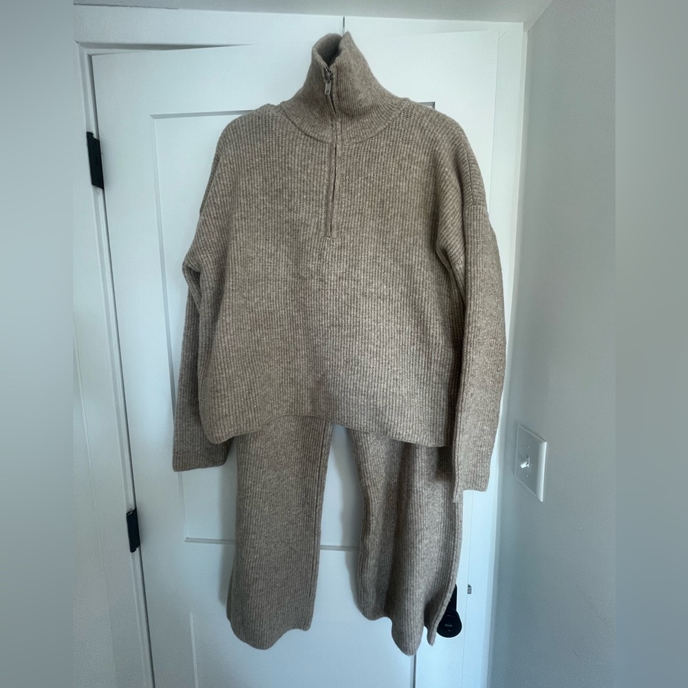 Wool-blend two piece matching set